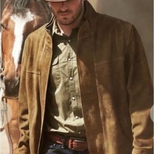 Faconnable vintage 100% calfskin leather/suede  jacket w/ buttons & pockets.